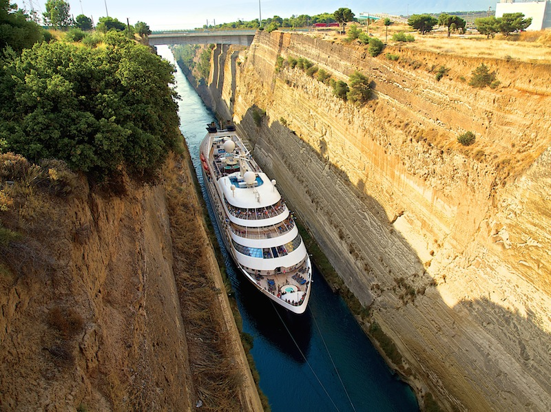 Star Legend squeezing through the Corinth Canal