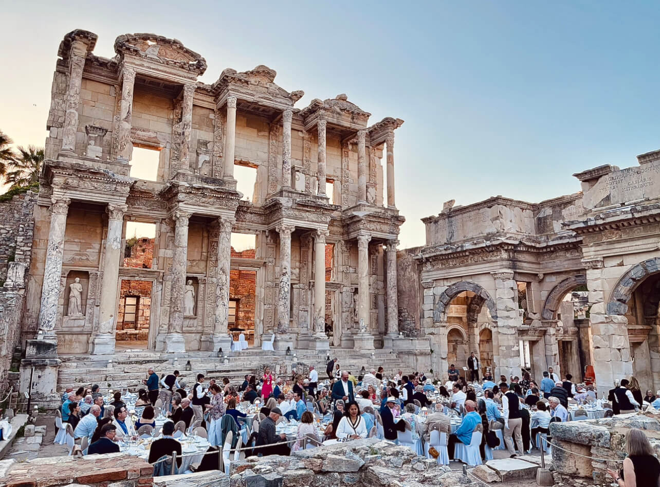 Library of Celsus at dusk