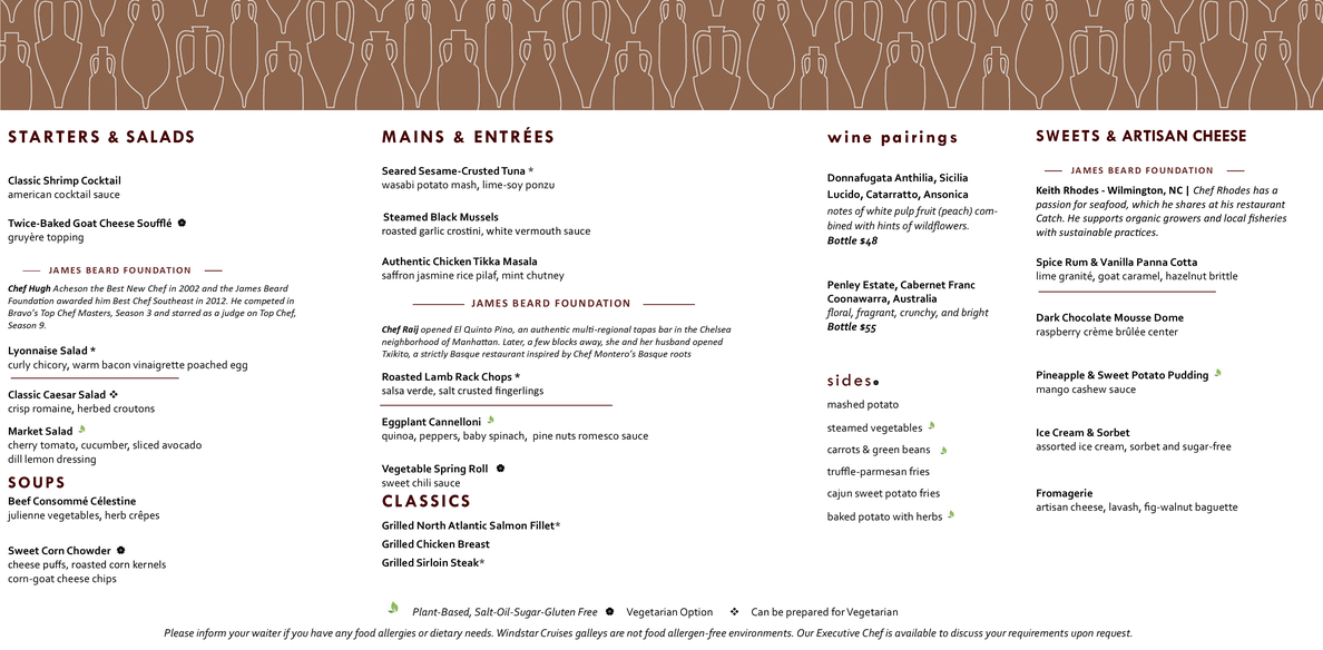 Amphora Dinner Menu 3