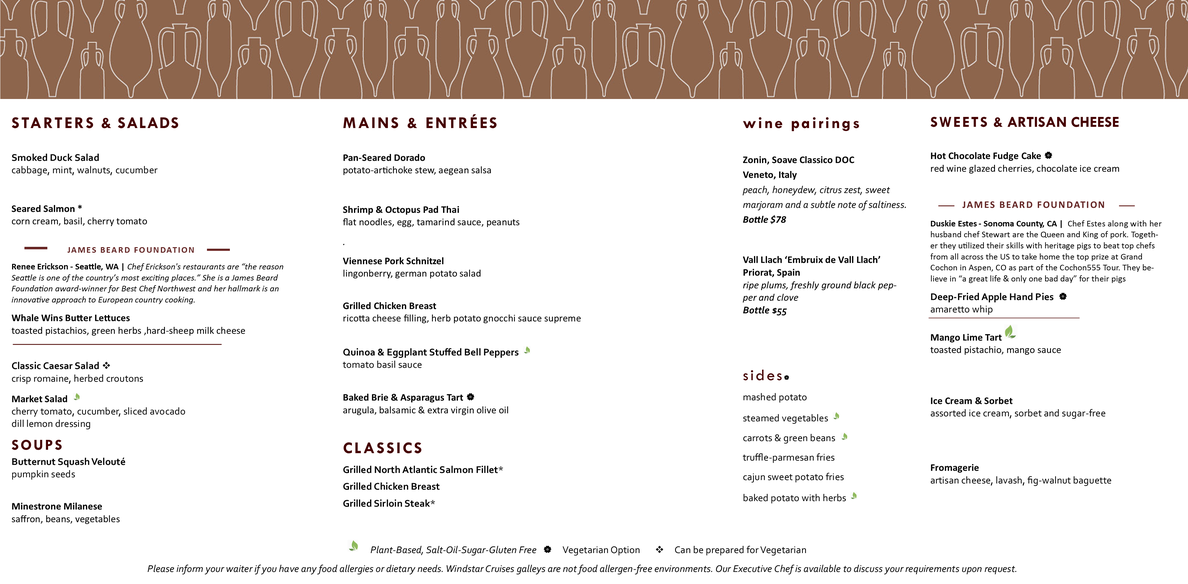 Amphora Dinner Menu 4