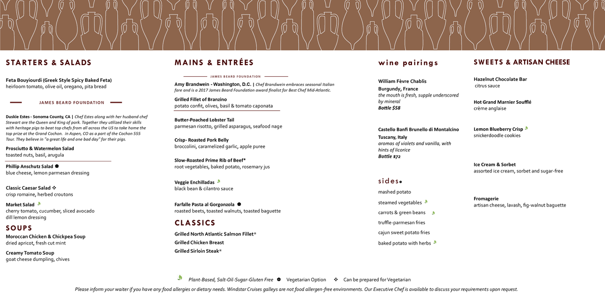 Amphora Dinner Menu 5