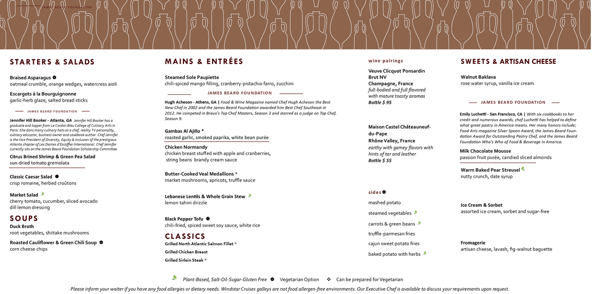 Amphora Dinner Menu 6