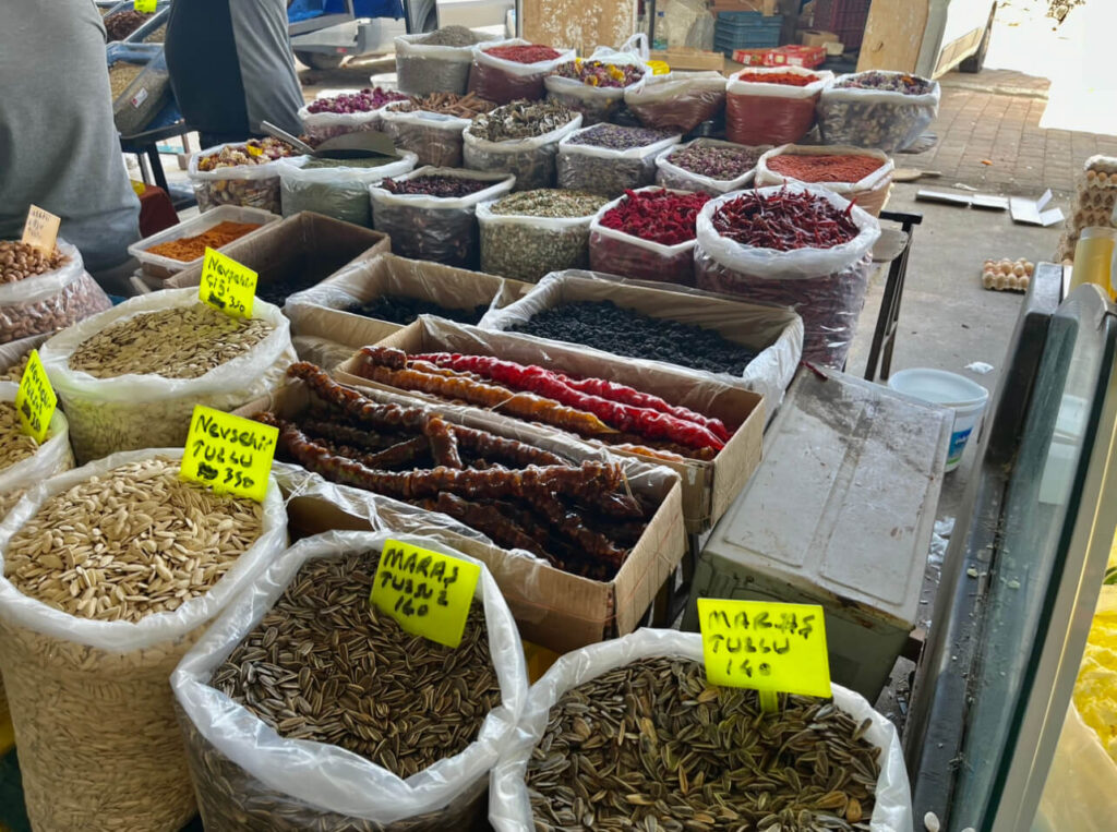 Some of the produce at Bodrum's open air market